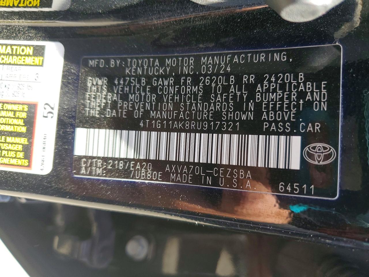 2024 TOYOTA CAMRY