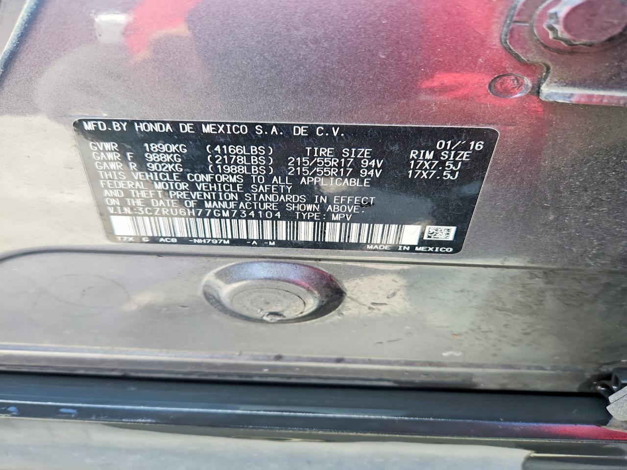 2016 HONDA HR-V