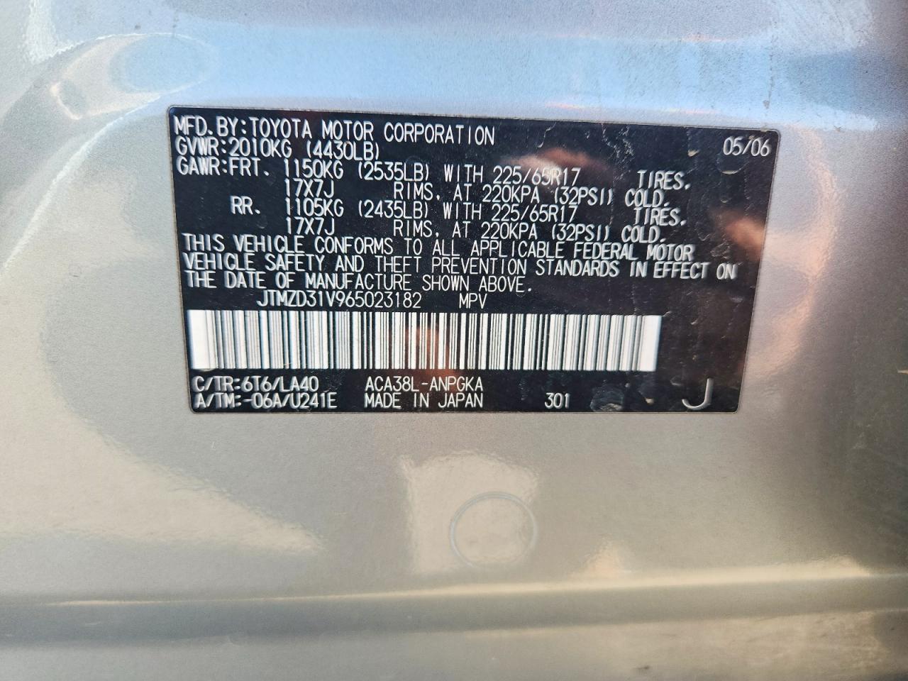2006 TOYOTA RAV4
