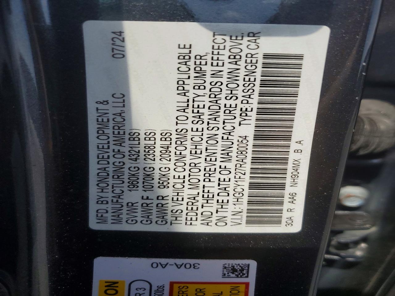 2024 HONDA ACCORD