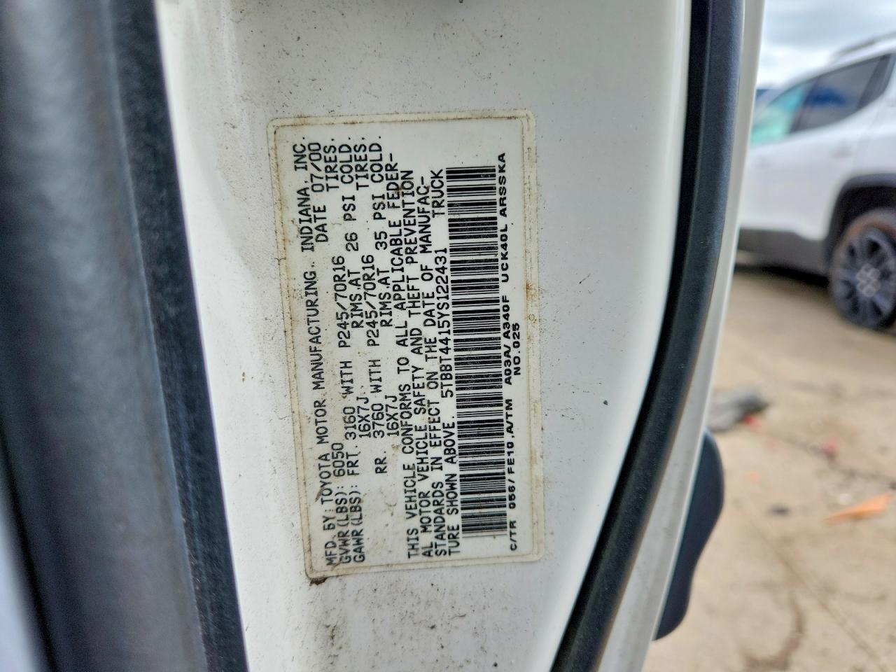 2000 TOYOTA TUNDRA