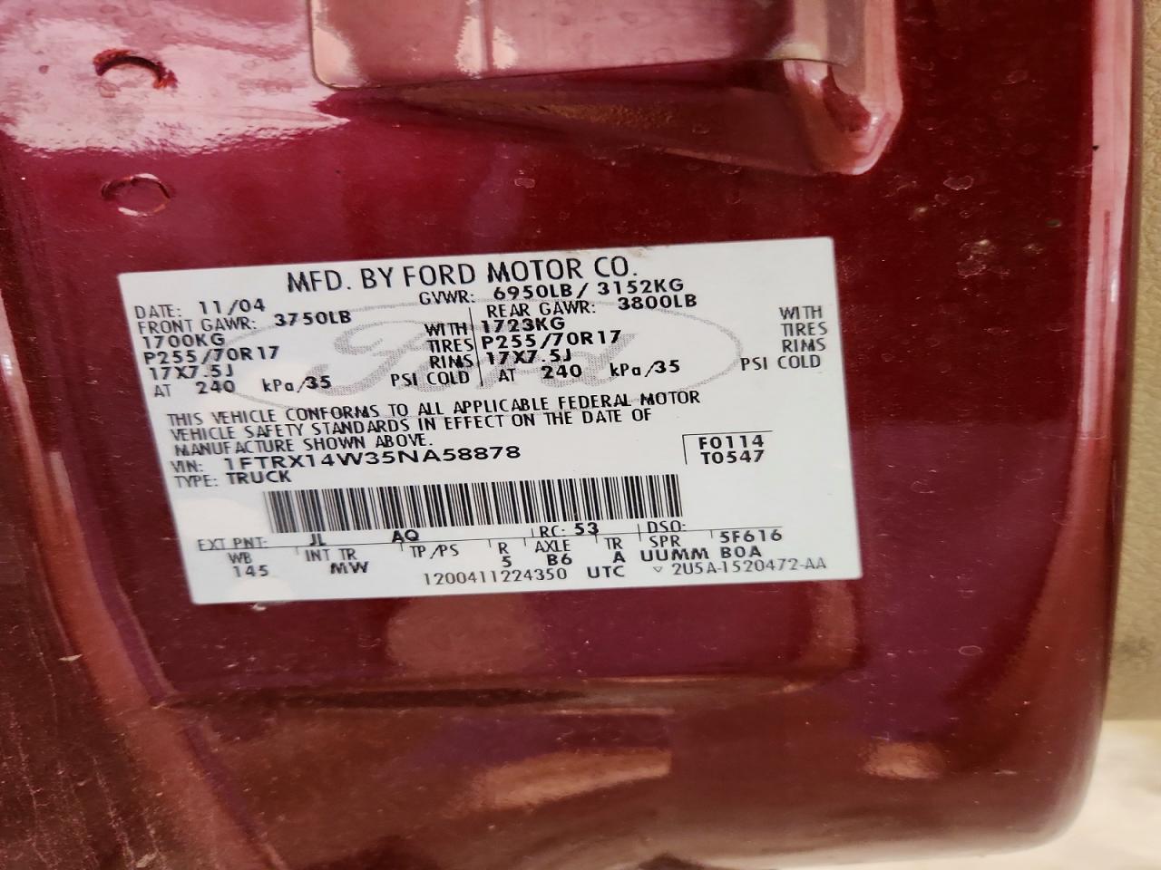 2005 FORD F150