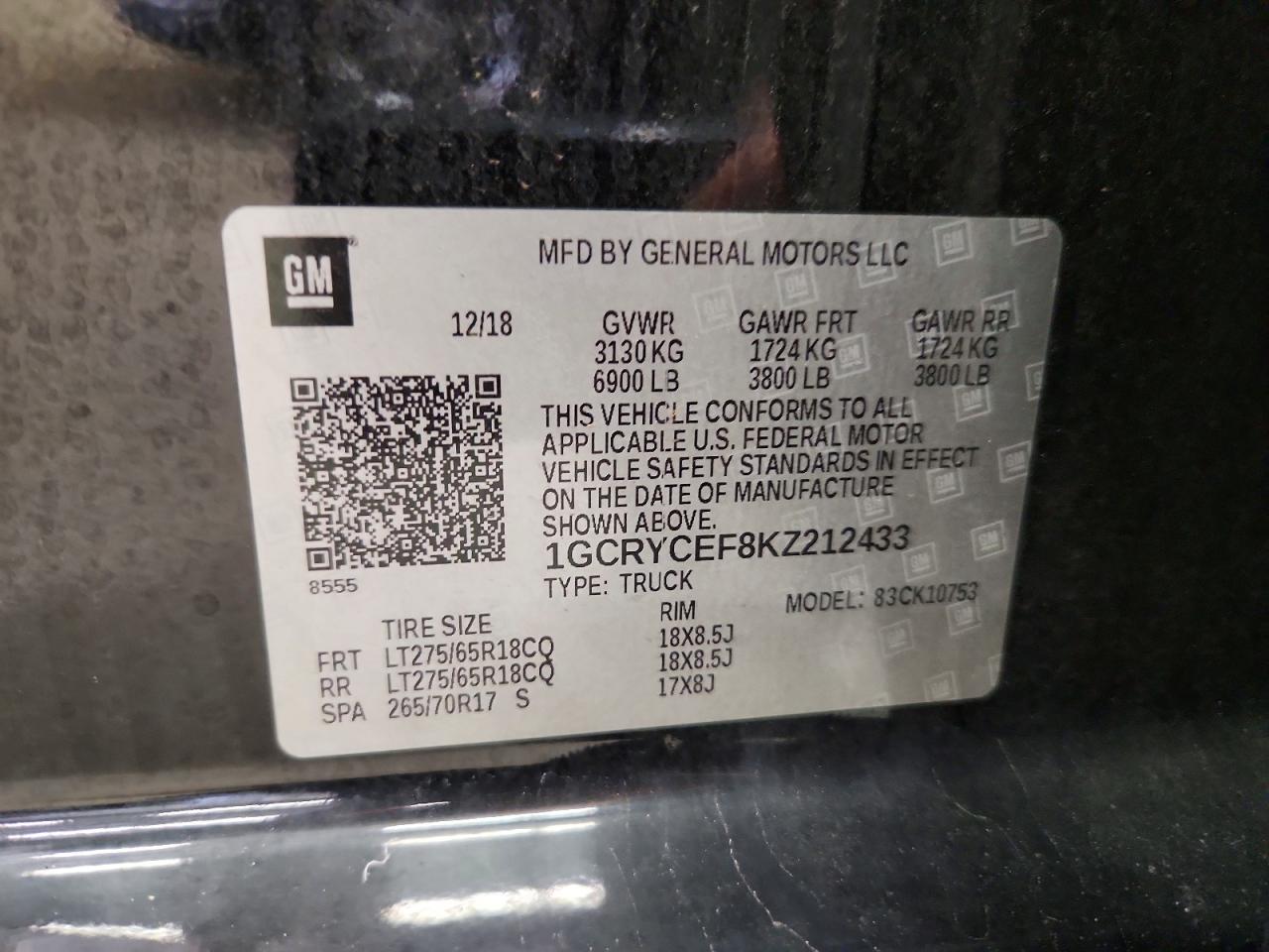 2019 CHEVROLET SILVERADO