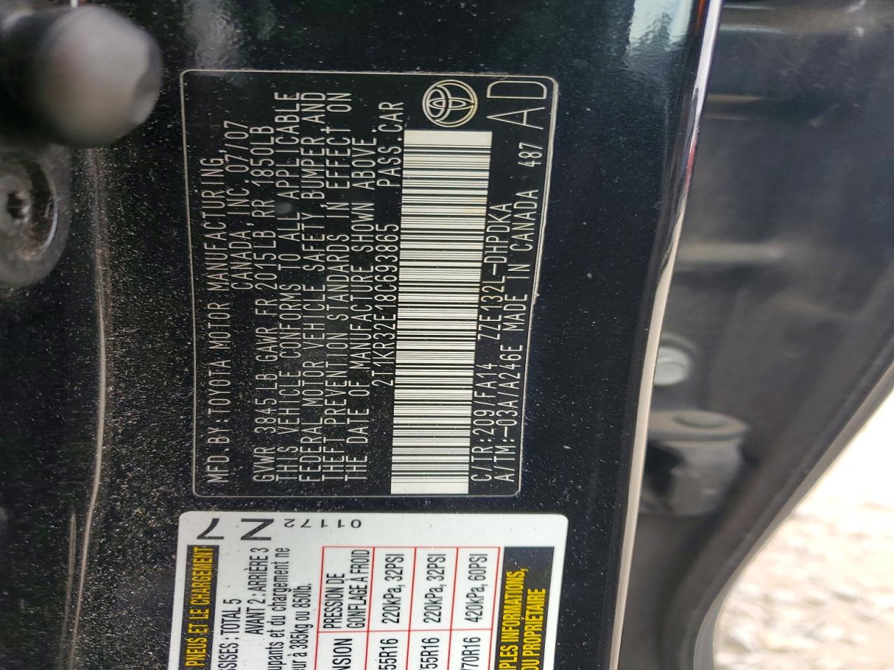 2008 TOYOTA COROLLA