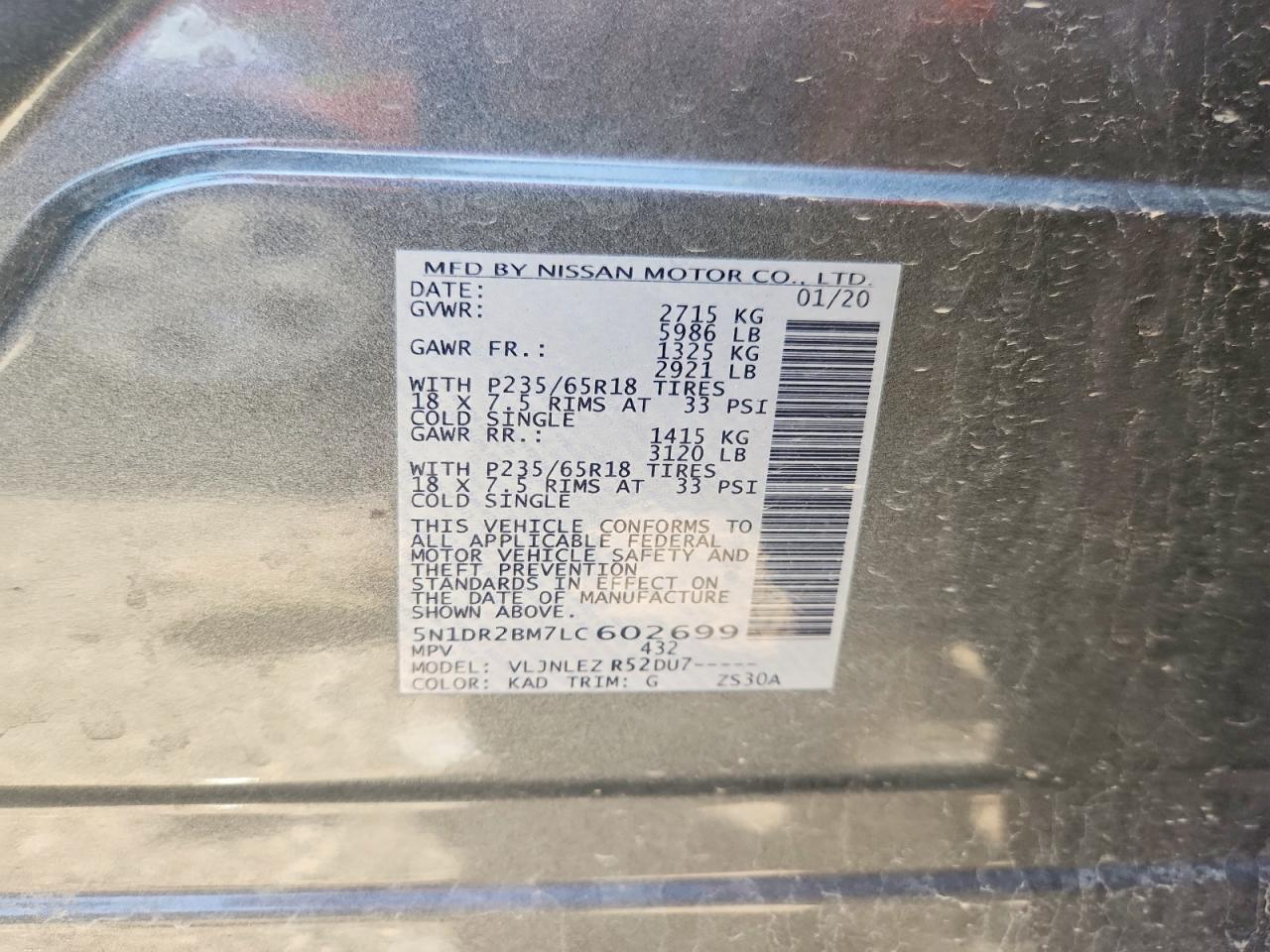 2020 NISSAN PATHFINDER
