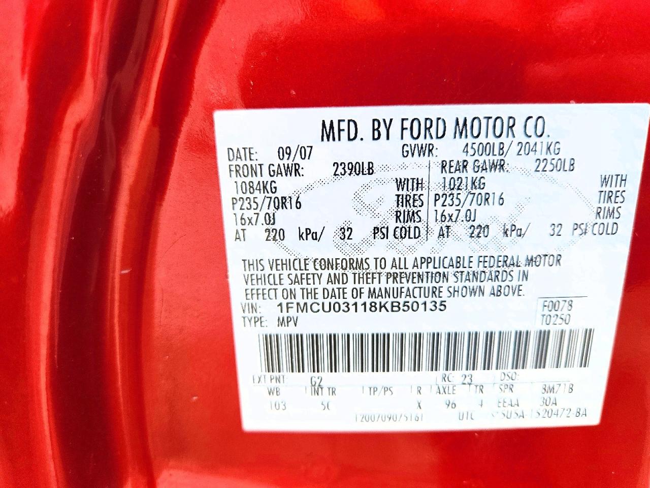 2008 FORD ESCAPE