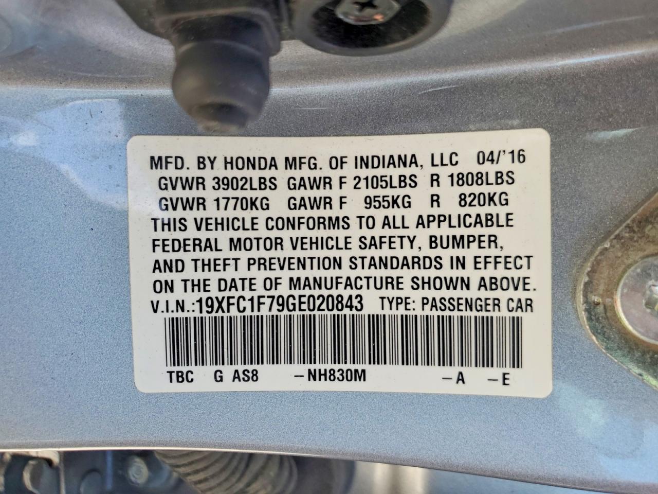 2016 HONDA CIVIC