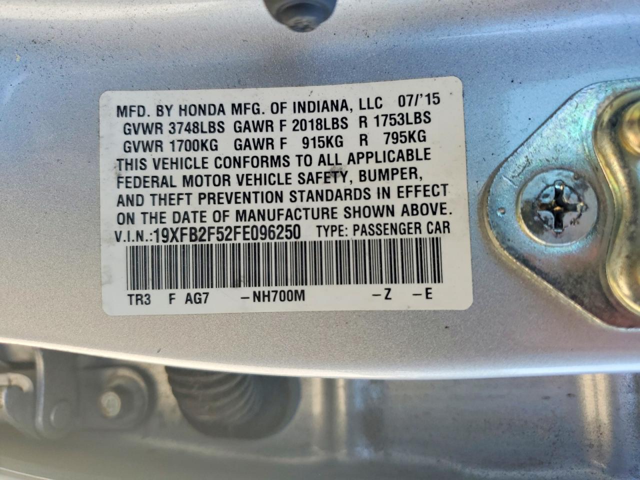 2015 HONDA CIVIC
