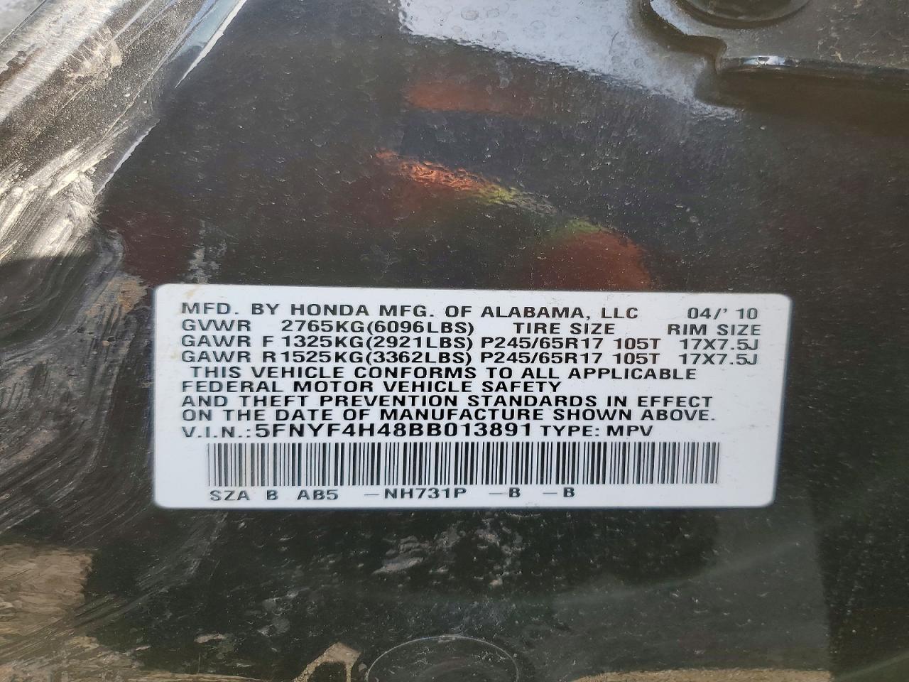 2011 HONDA PILOT