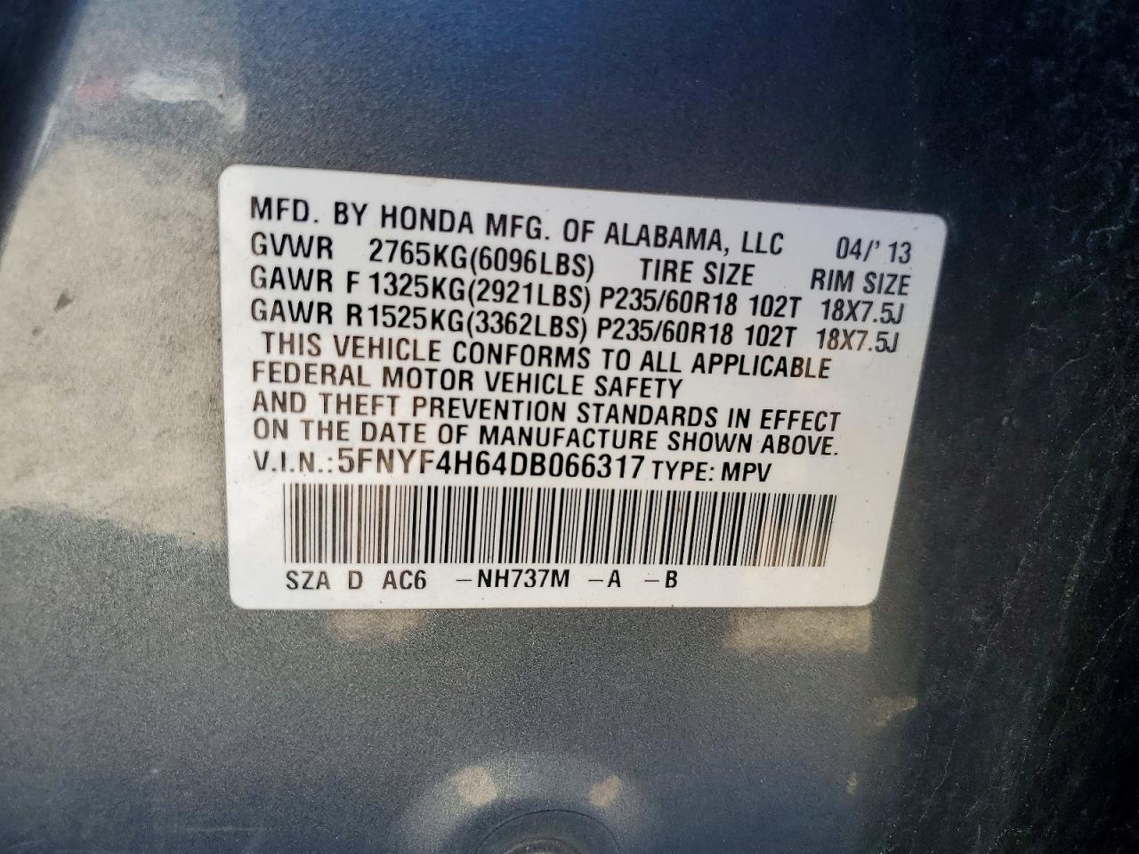 2013 HONDA PILOT