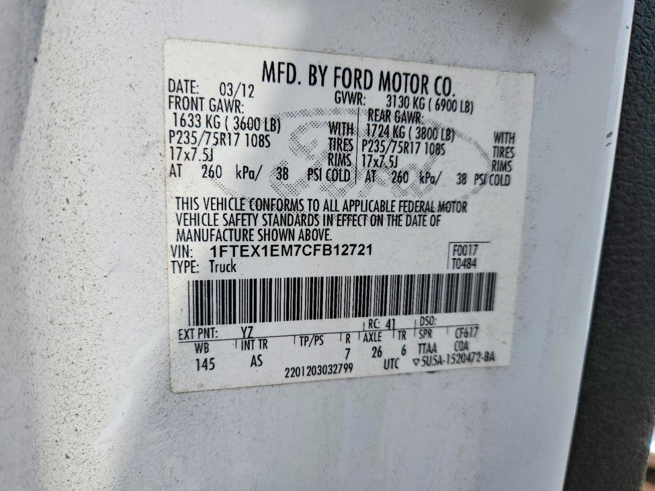 2012 FORD F-150