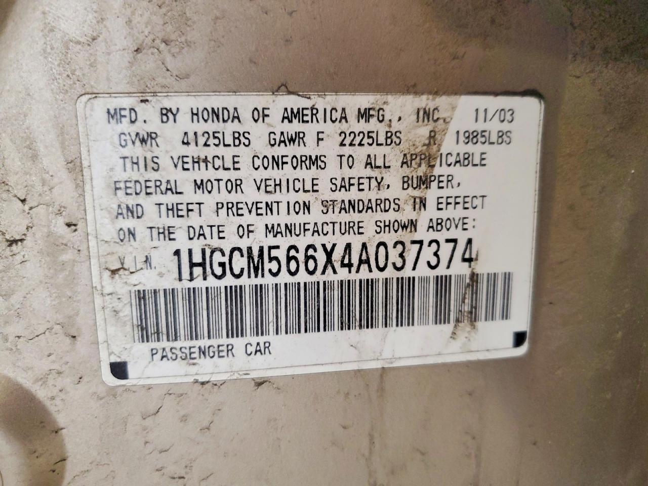 2004 HONDA ACCORD