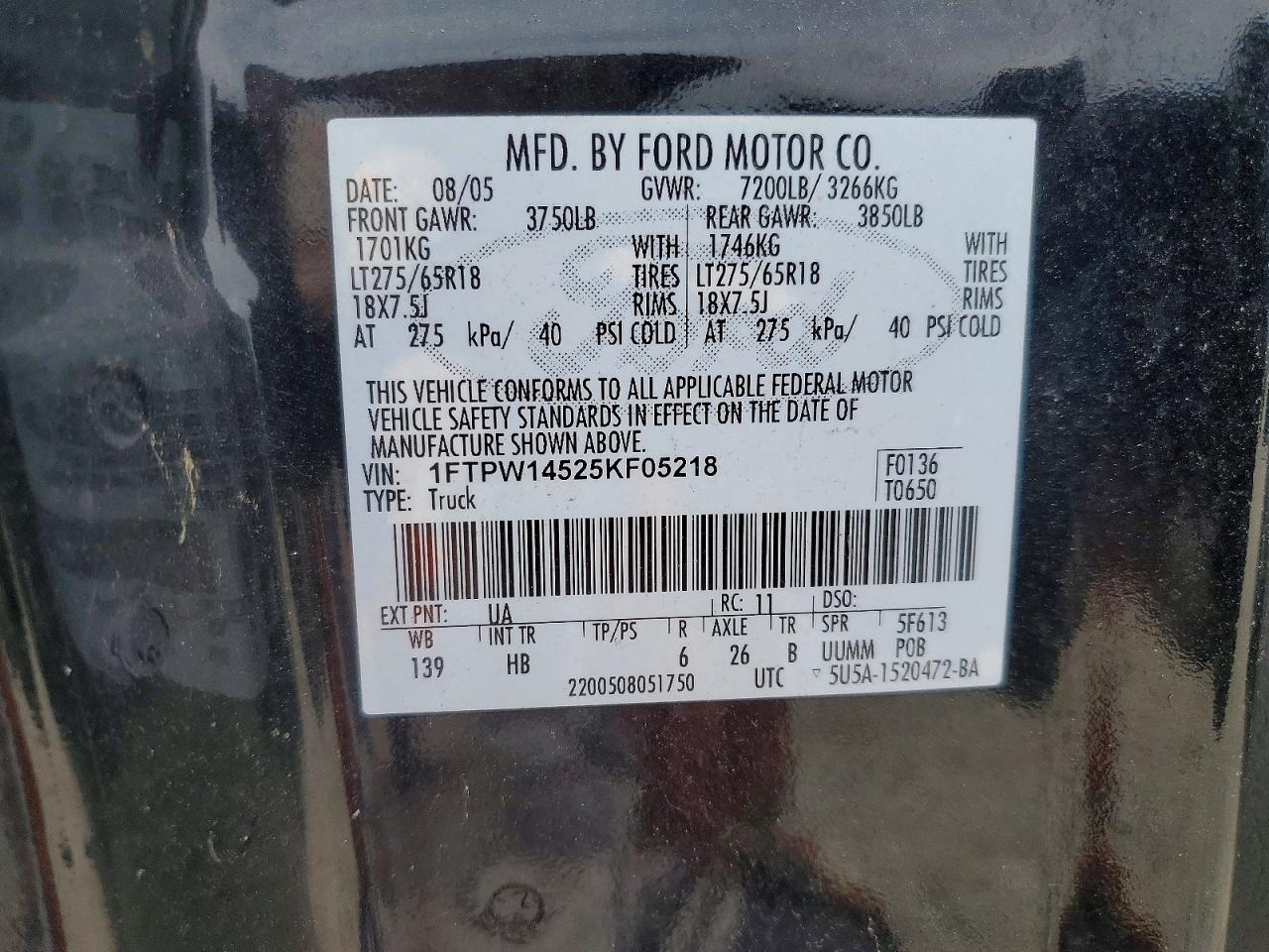 2005 FORD F150