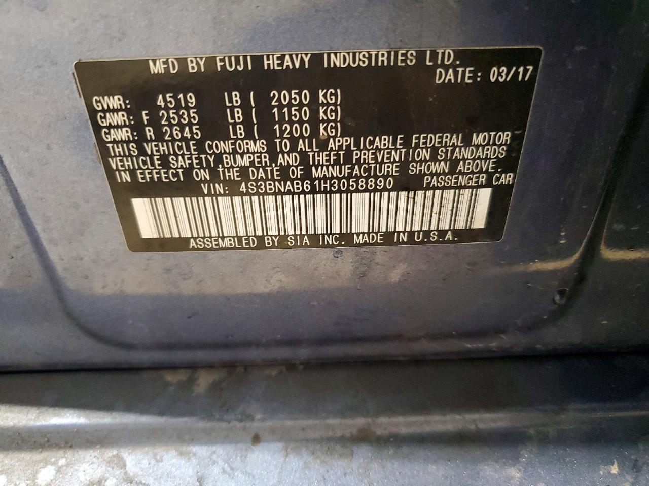 2017 SUBARU LEGACY
