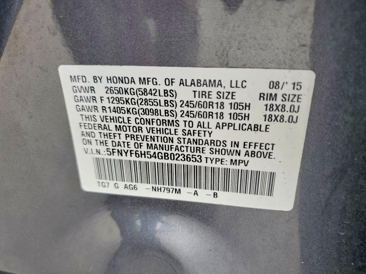 2016 HONDA PILOT