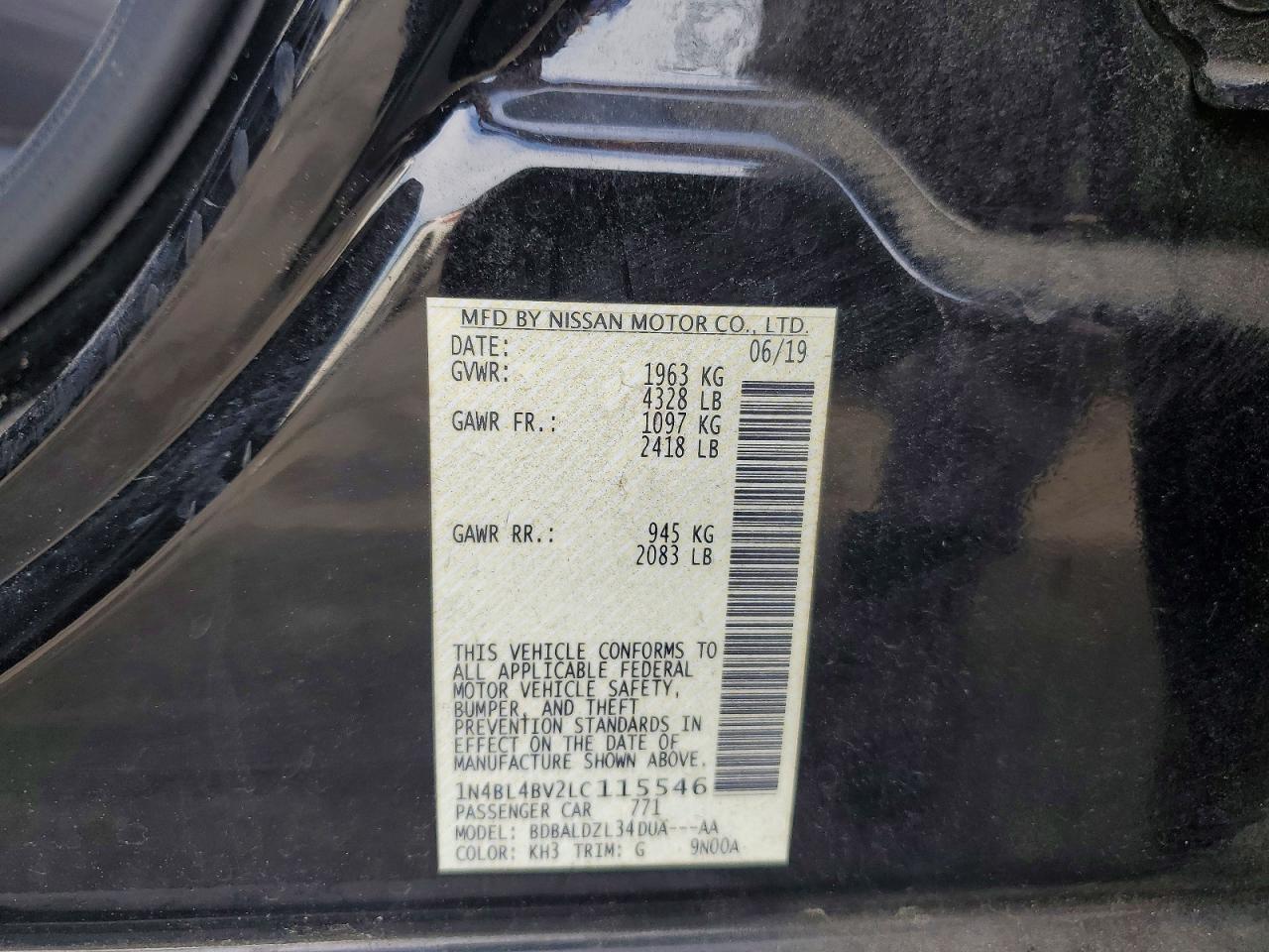 2020 NISSAN ALTIMA