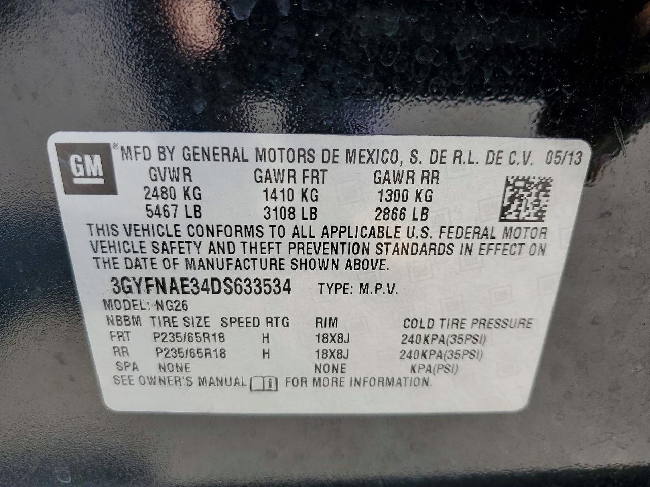 2013 CADILLAC SRX