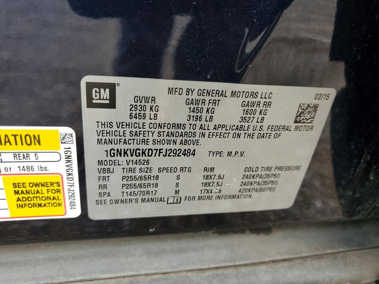 2015 CHEVROLET TRAVERSE