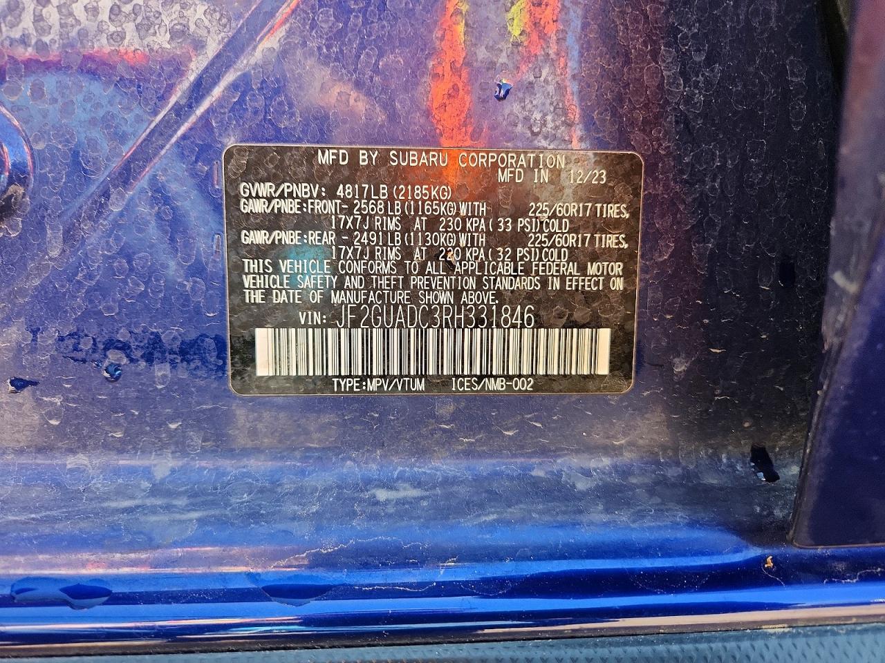 2024 SUBARU CROSSTREK