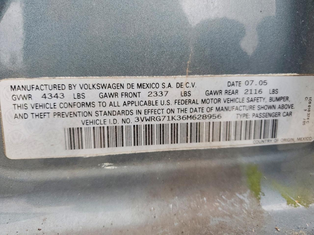 2006 VOLKSWAGEN JETTA