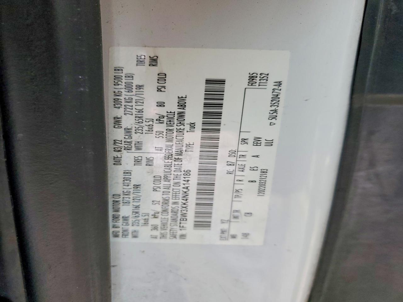 2022 FORD TRANSIT