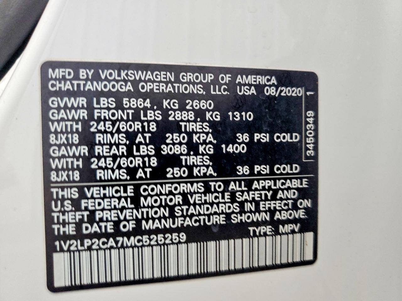 2021 VOLKSWAGEN ATLAS
