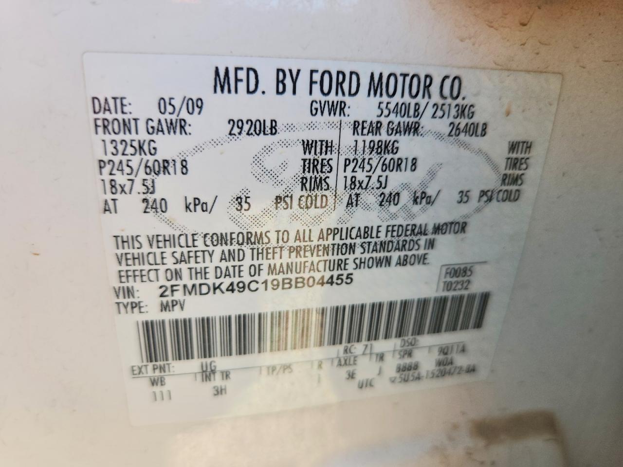 2009 FORD EDGE