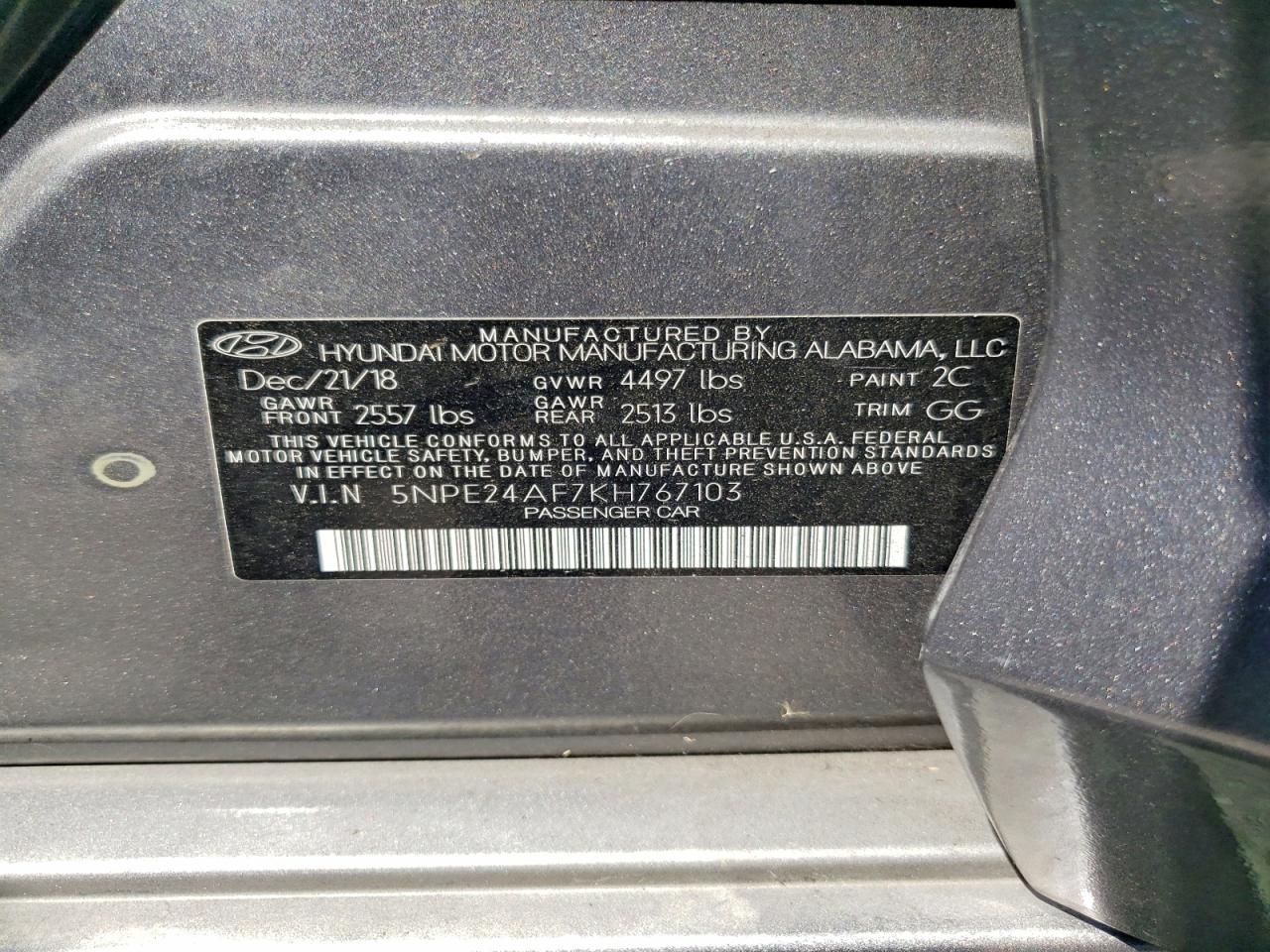 2019 HYUNDAI SONATA