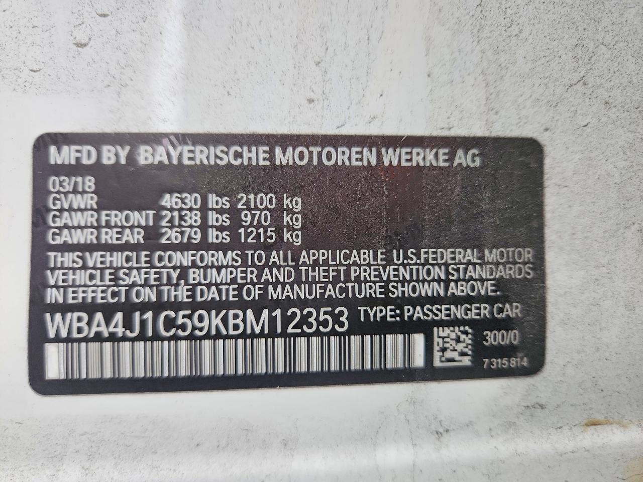 2019 BMW 4 SERIES