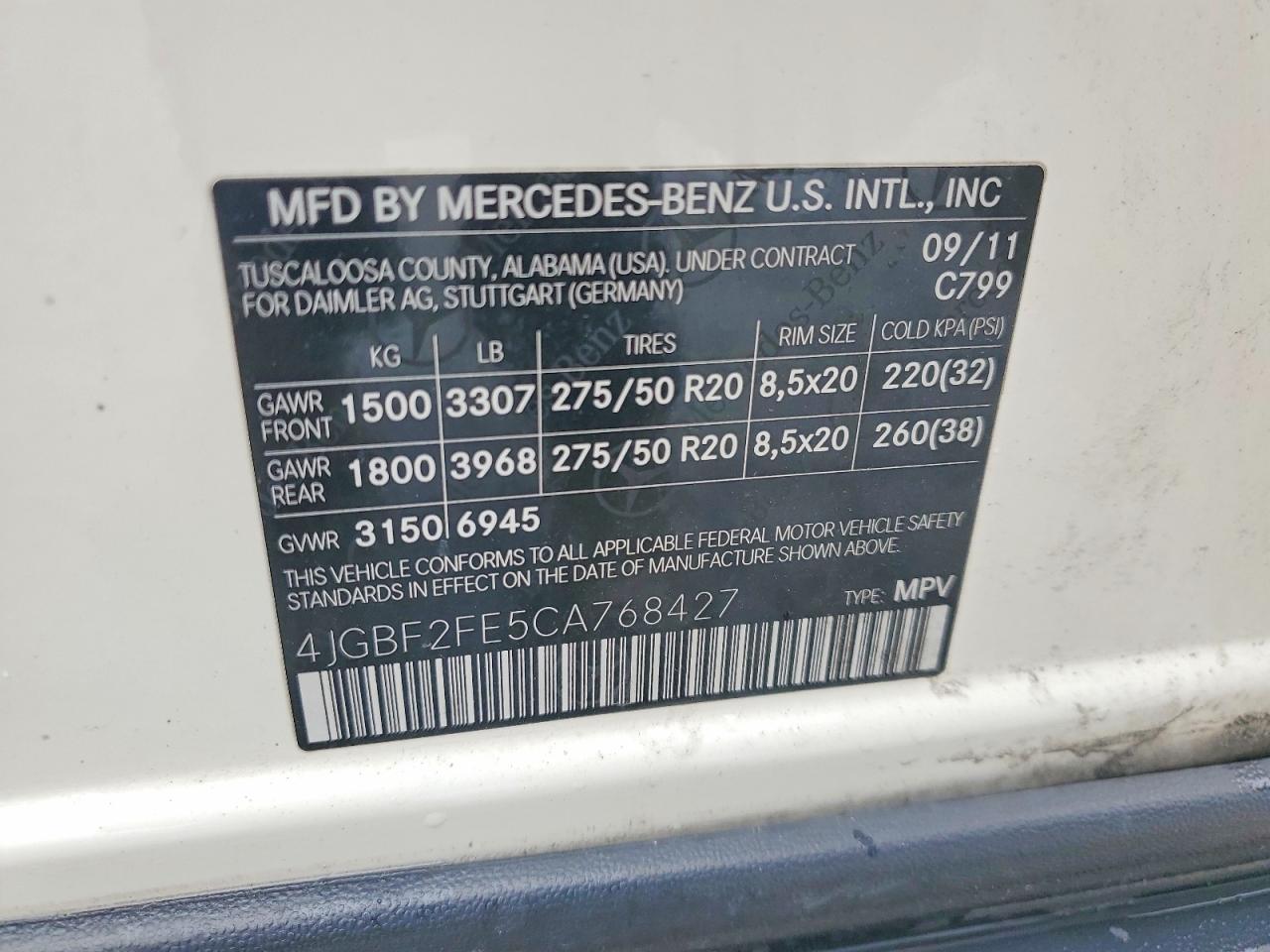 2012 MERCEDES-BENZ GL-CLASS