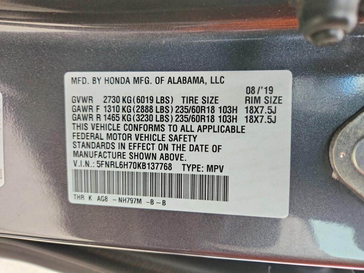 2019 HONDA All Models