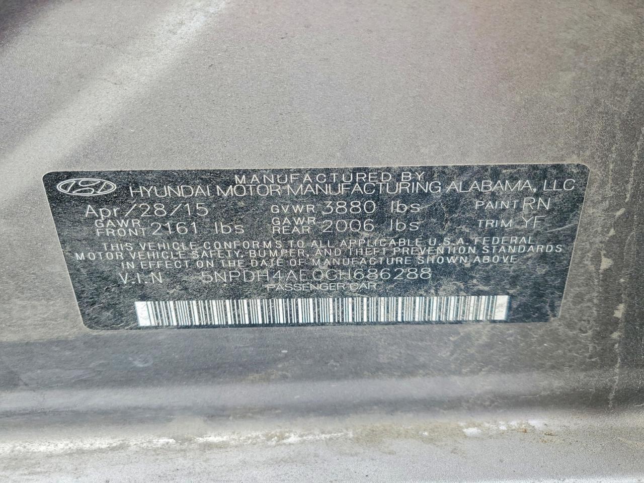 2016 HYUNDAI ELANTRA