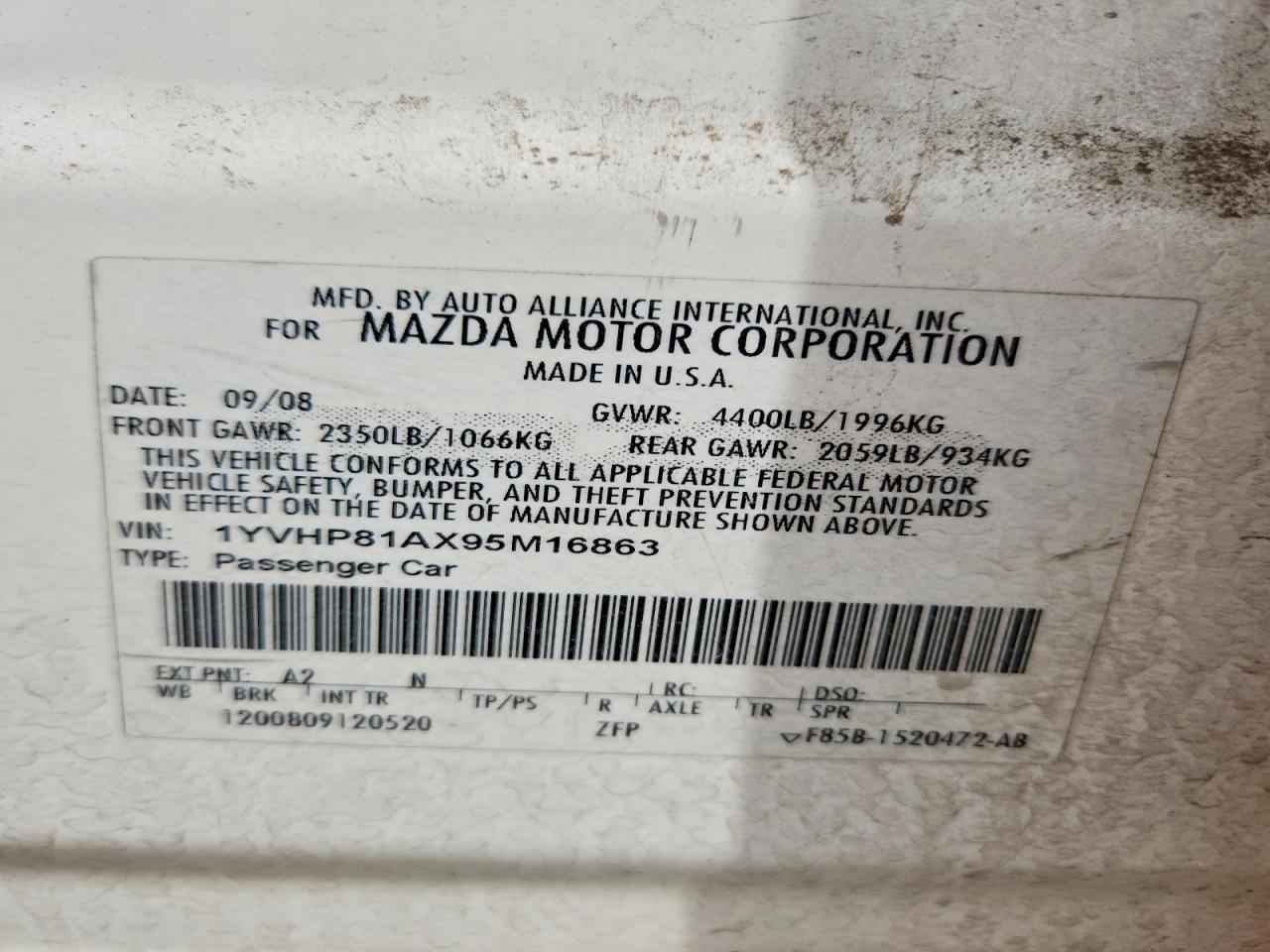 2009 MAZDA 6