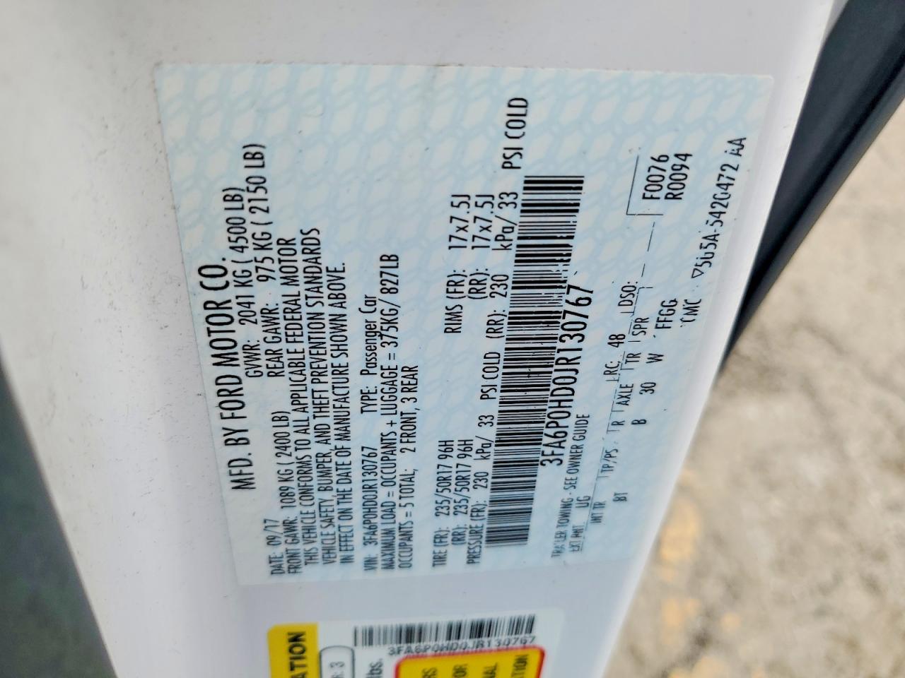 2018 FORD FUSION
