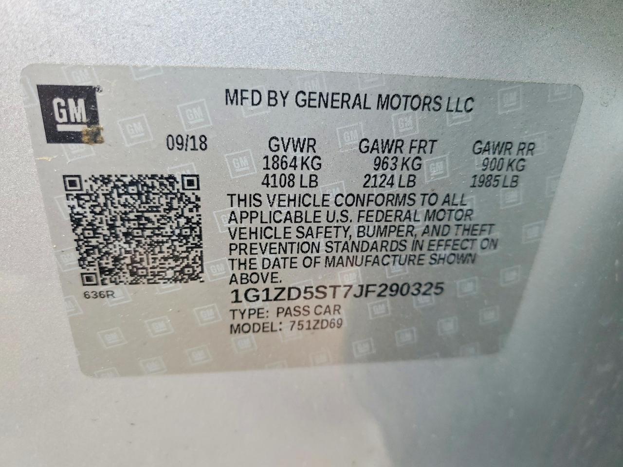 2018 CHEV MALIBU