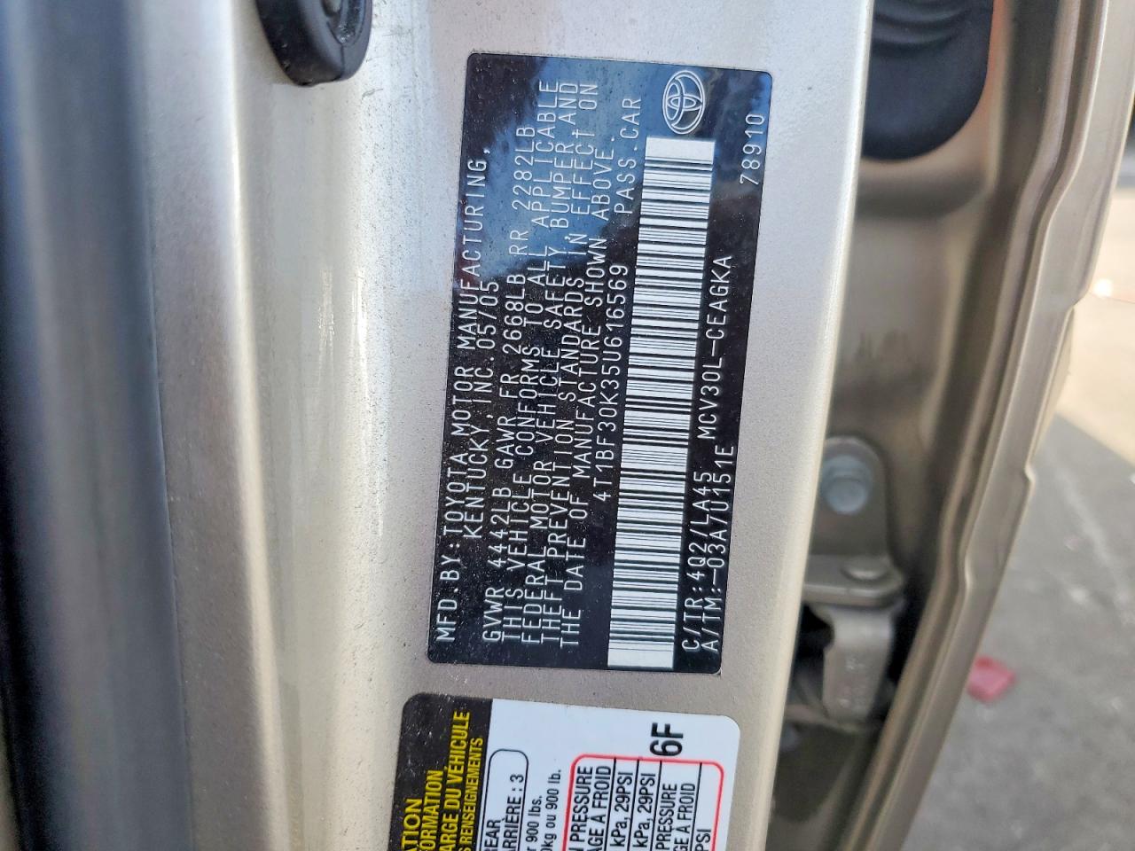2005 TOYOTA CAMRY