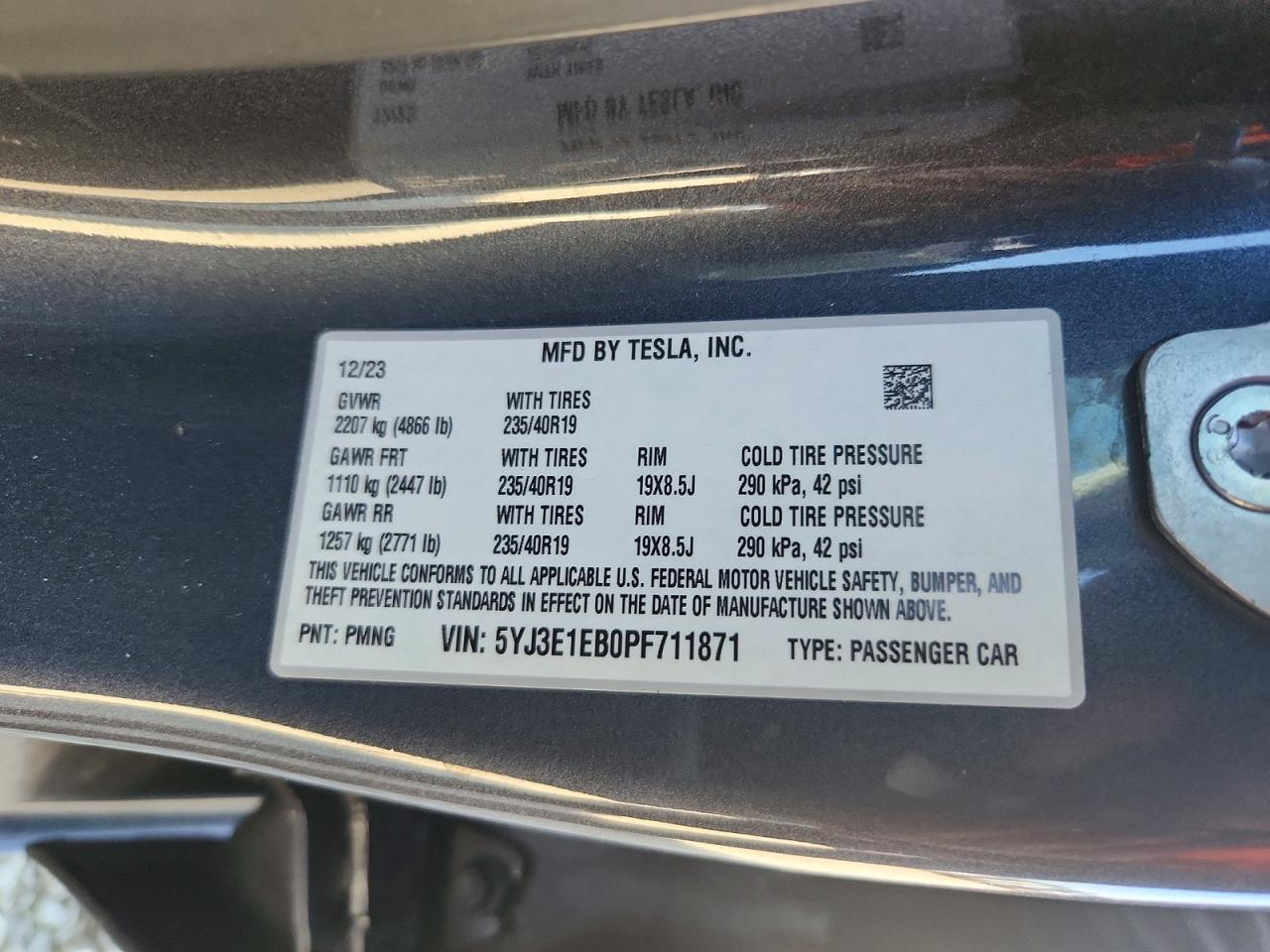 2023 TESLA MODEL 3