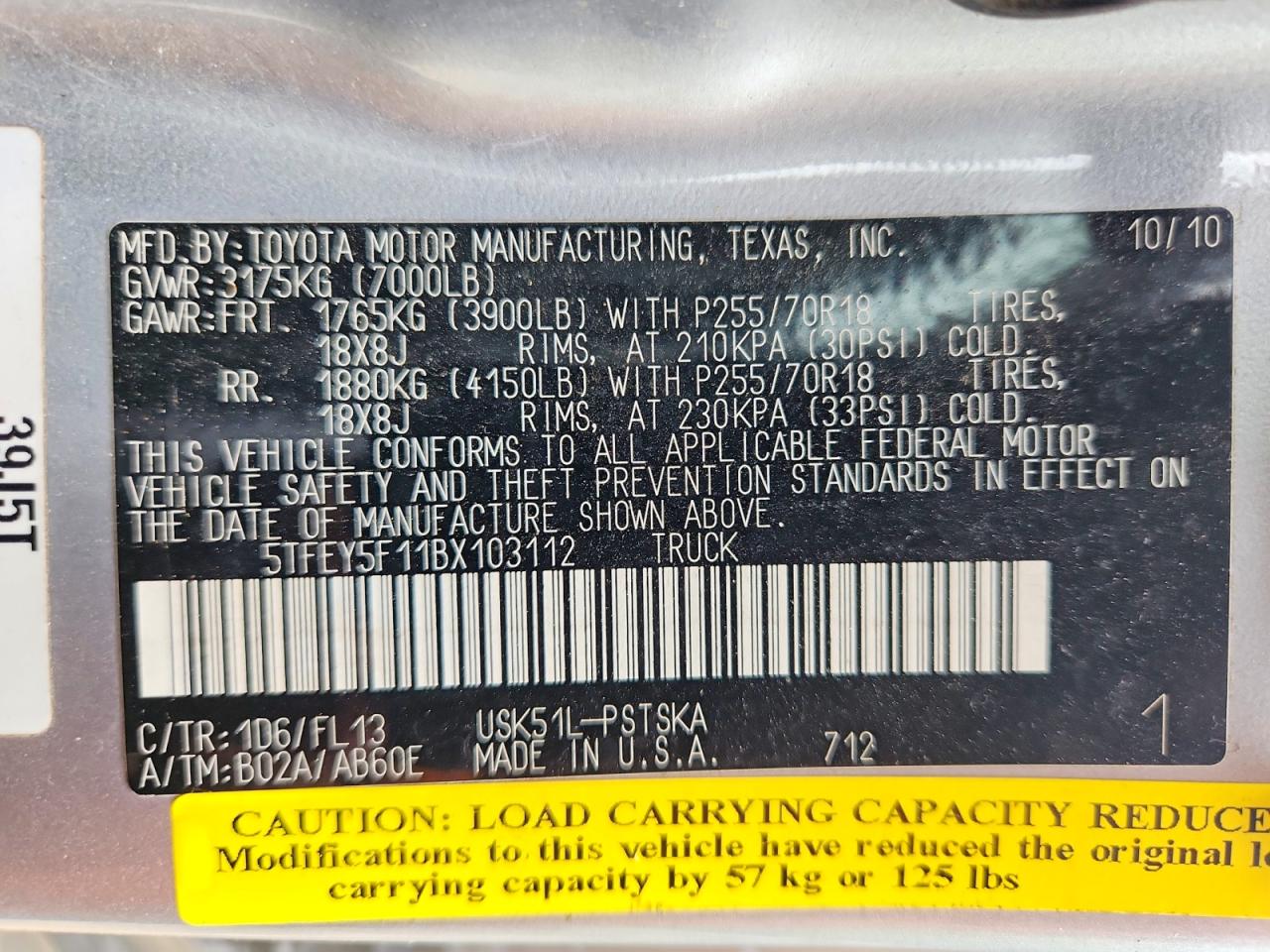 2011 TOYOTA TUNDRA