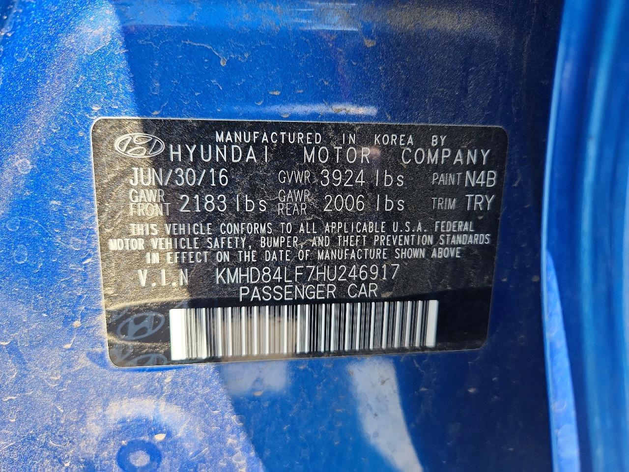 2017 HYUNDAI ELANTRA