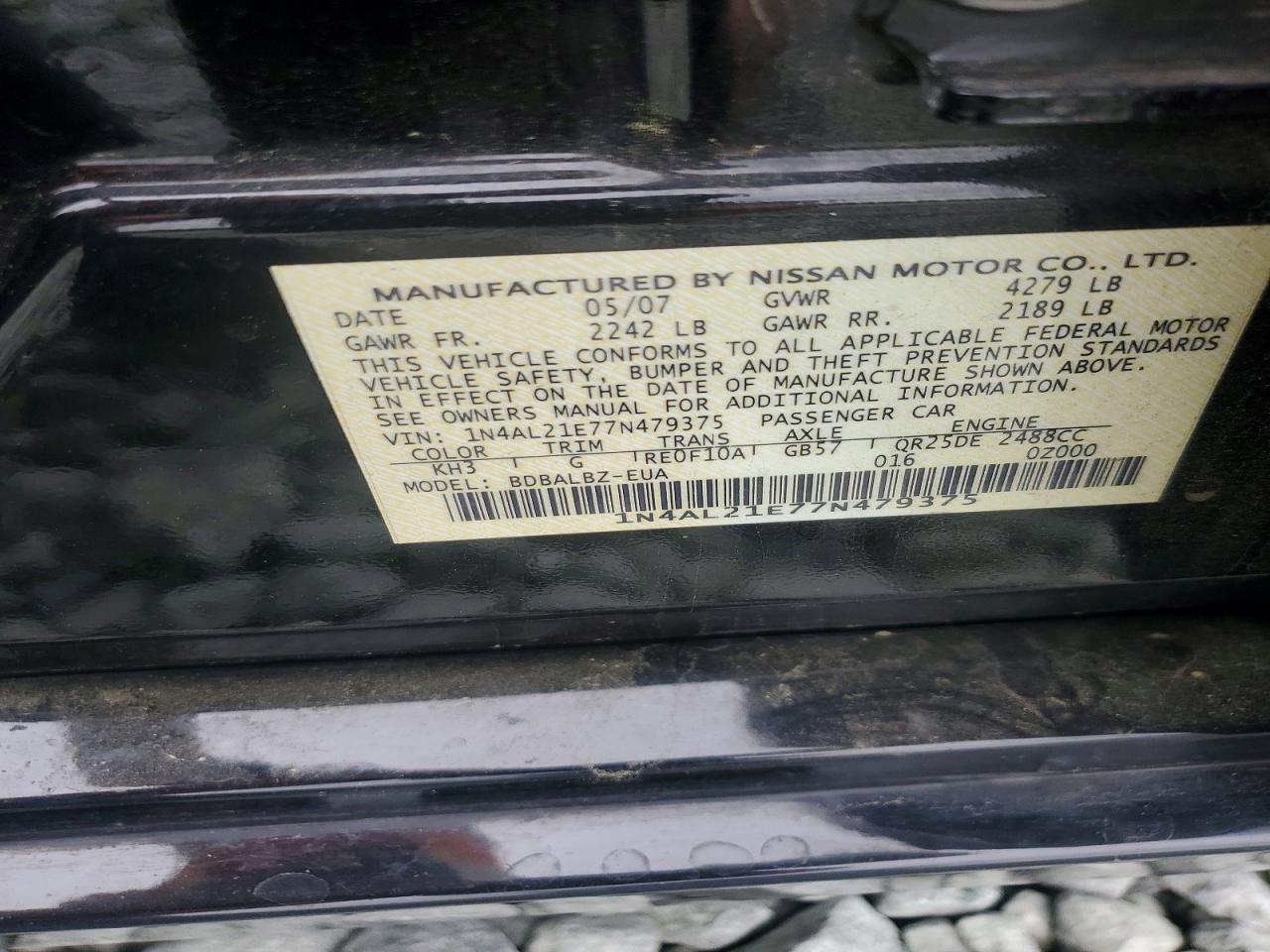 2007 NISSAN ALTIMA
