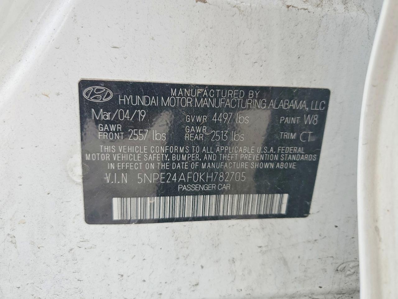 2019 HYUNDAI SONATA