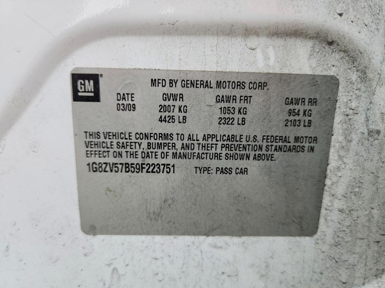 2009 SATURN AURA