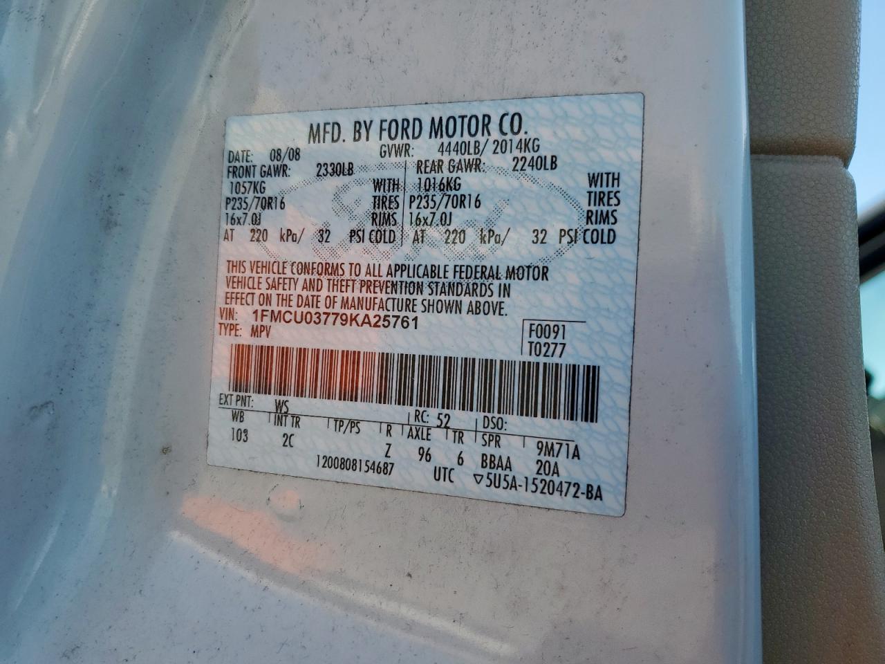2009 FORD ESCAPE