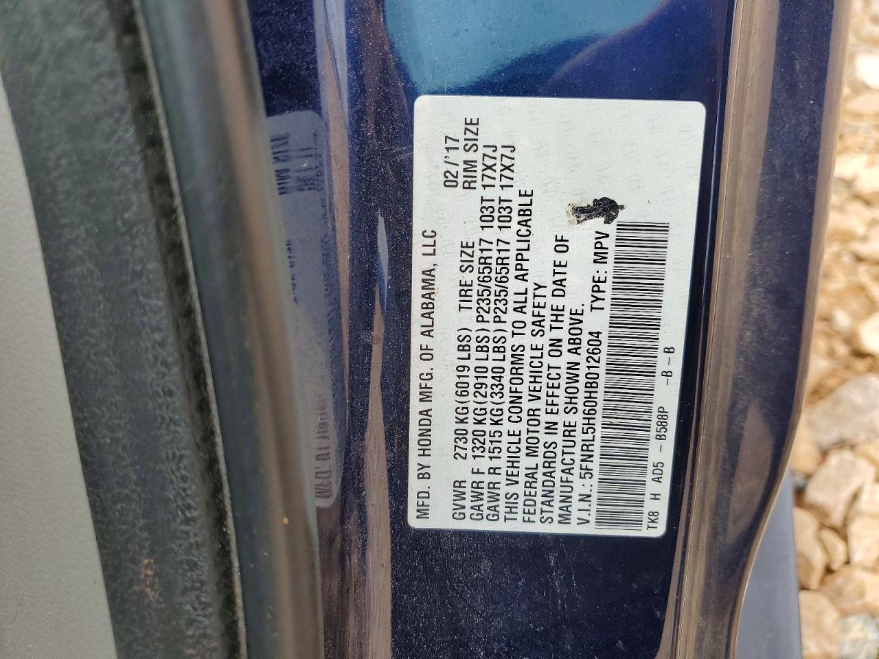 2017 HONDA ODYSSEY