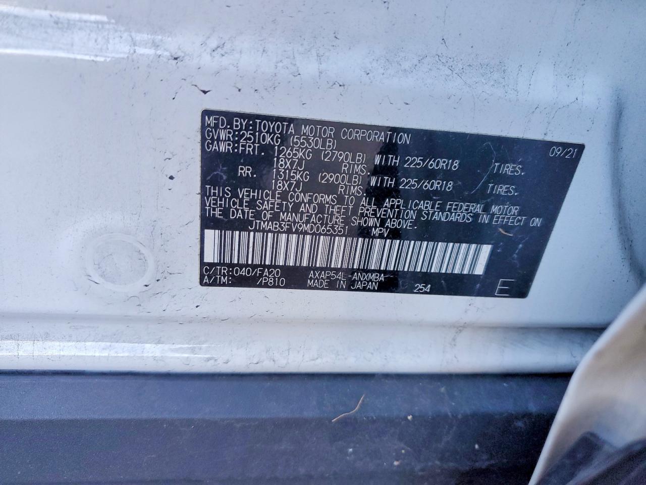 2021 TOYOTA RAV4