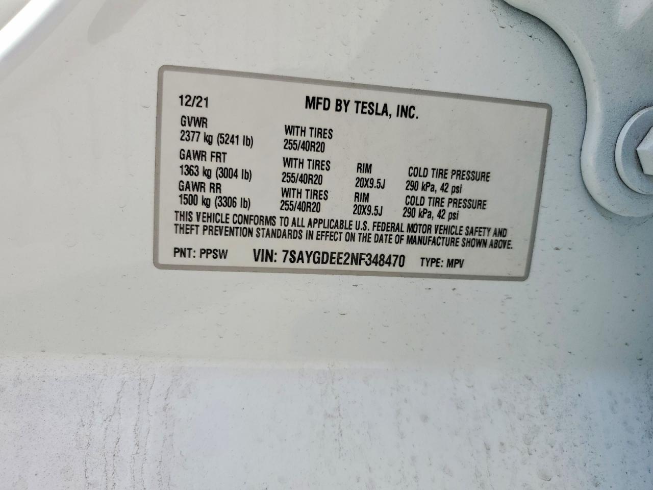 2022 TESLA MODEL Y