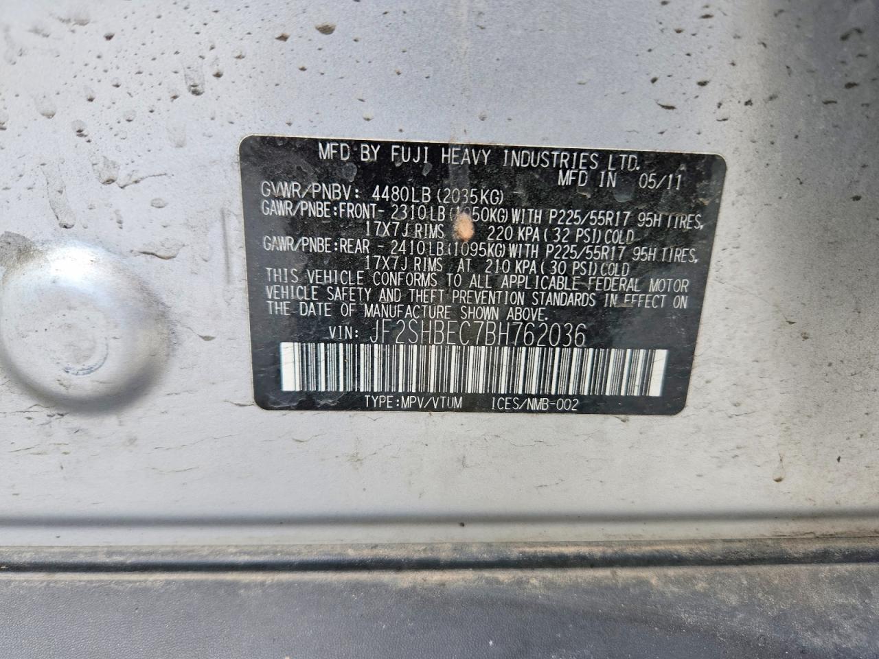2011 SUBARU FORESTER