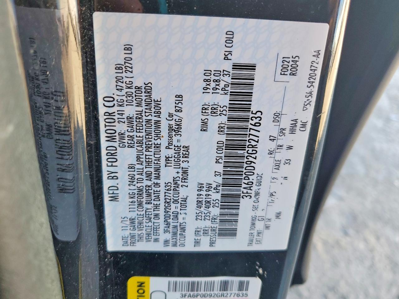 2016 FORD FUSION