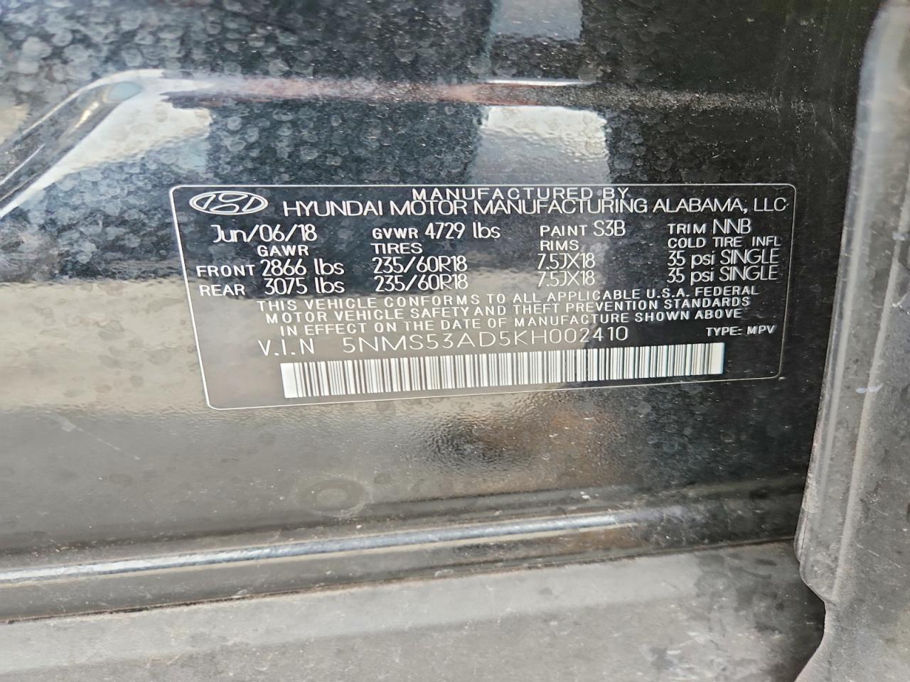 2019 HYUNDAI SANTA FE