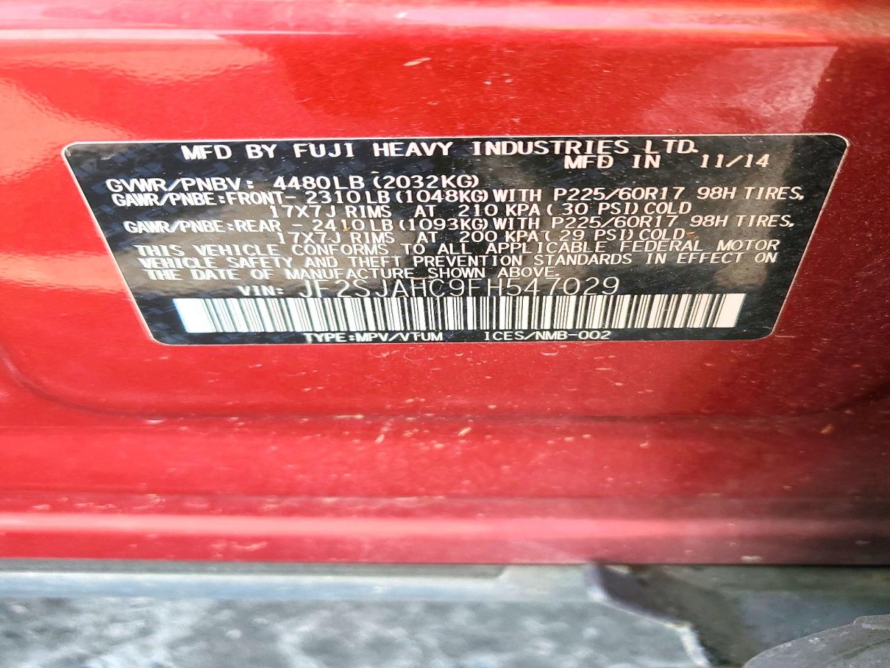 2015 SUBARU FORESTER